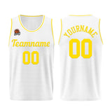 Custom White-Yellow Basketball Jersey for Men Women Adult Youth Stitched Name Number Logo