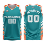 Custom Cyan Orange Basketball Jersey Uniform Suit Printed Your Logo Name Number