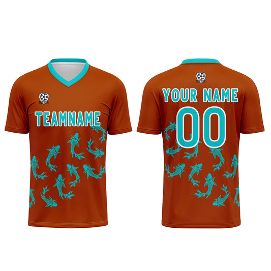 Custom Orange Soccer Uniform Jersey Kids Adults Personalized Set Jersey Shirt