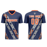 Custom Blue Orange Uniform Jersey Kids Adults Personalized Set Jersey Shirt