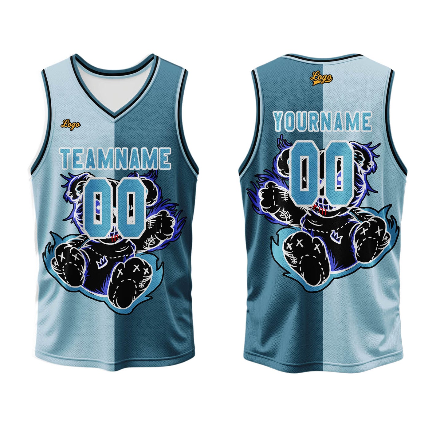 Custom Gray Blue Basketball Jersey Uniform Suit Printed Your Logo Name Number