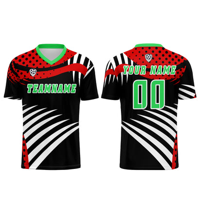 Custom Red Green Uniform Jersey Kids Adults Personalized Set Jersey Shirt