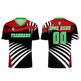 Custom Red Green Uniform Jersey Kids Adults Personalized Set Jersey Shirt