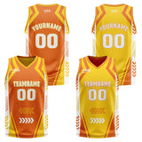 Custom Orange Yellow Reversible Basketball Suit for Adults and Kids Personalized Jersey