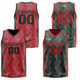 Custom Red Green Reversible Basketball Suit for Adults and Kids Personalized Jersey