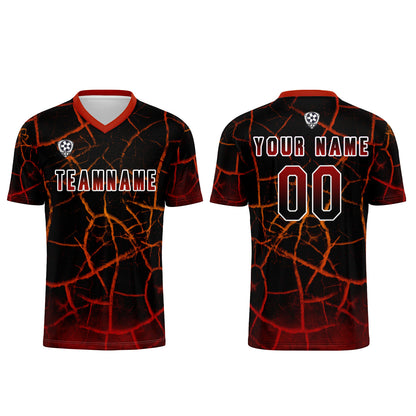 Custom Black Red Soccer Uniform Jersey Kids Adults Personalized Set Jersey Shirt