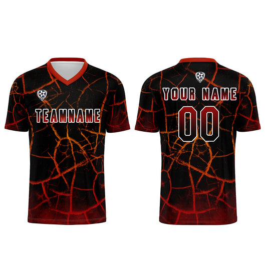Custom Black Red Soccer Uniform Jersey Kids Adults Personalized Set Jersey Shirt