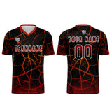 Custom Black Red Soccer Uniform Jersey Kids Adults Personalized Set Jersey Shirt