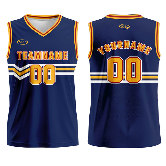 Custom Blue Yellow White Red Basketball Jersey Uniform Suit Printed Your Logo Name Number