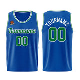 Custom Royal-Green Basketball Jersey for Men Women Adult Youth Stitched Name Number Logo