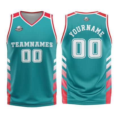 Custom Cyan Red Basketball Jersey Uniform Suit Printed Your Logo Name Number