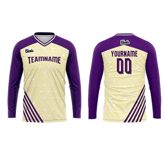 Custom Purple Yellow Basketball Soccer Football Shooting Long T-Shirt for Adults and Kids