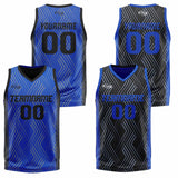 Custom Blue Black Reversible Basketball Suit for Adults and Kids Personalized Jersey