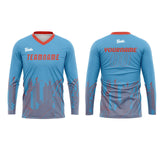 Custom Sky Blue Orange Red Basketball Soccer Football Shooting Long T-Shirt for Adults and Kids