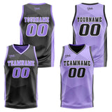 Custom Black Light Purple Reversible Basketball Suit for Adults and Kids Personalized Jersey