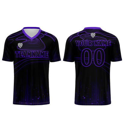 Custom Black Purple Soccer Uniform Jersey Kids Adults Personalized Set Jersey Shirt