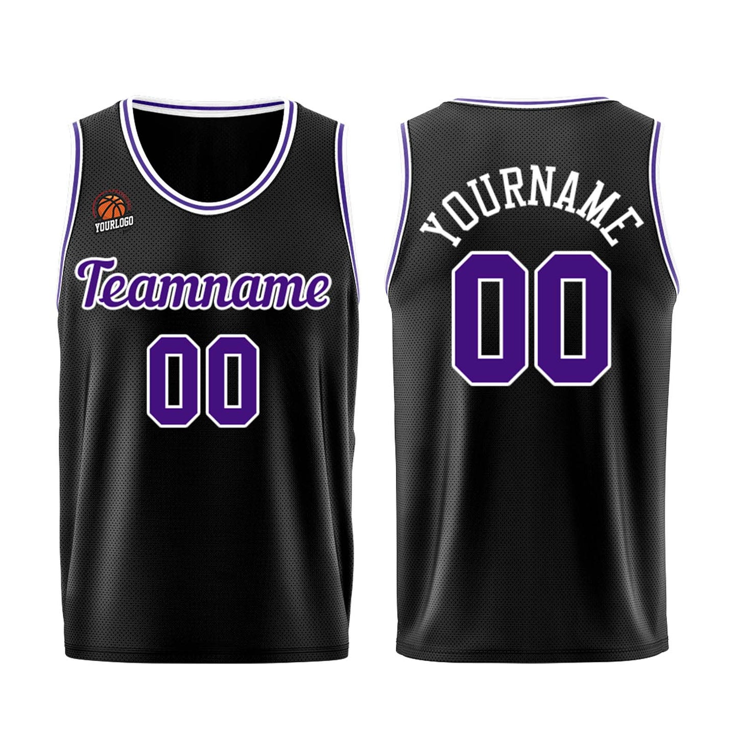 Custom Black-Purple Basketball Jersey for Men Women Adult Youth Stitched Name Number Logo