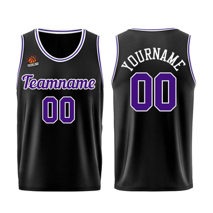 Custom Black-Purple Basketball Jersey for Men Women Adult Youth Stitched Name Number Logo