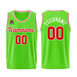 Custom Neon Green-Red Basketball Jersey for Men Women Adult Youth Stitched Name Number Logo