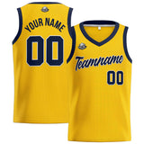 Custom Yellow Navy Basketball Jersey for Men Women Adult Youth Stitched Name Number Logo