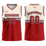 Custom Beige Red Blue Basketball Jersey Uniform Suit Printed Your Logo Name Number