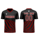 Custom Black Red Uniform Jersey Kids Adults Personalized Set Jersey Shirt