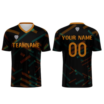 Custom Black Orange Soccer Uniform Jersey Kids Adults Personalized Set Jersey Shirt