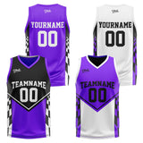 Custom Black Purple Reversible Basketball Suit for Adults and Kids Personalized Jersey