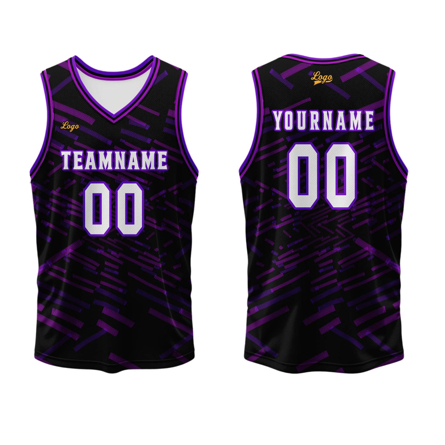Custom Black Purple Basketball Jersey Uniform Suit Printed Your Logo Name Number