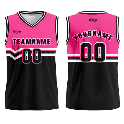 Custom Pink Black White Basketball Jersey Uniform Suit Printed Your Logo Name Number