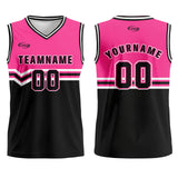 Custom Pink Black White Basketball Jersey Uniform Suit Printed Your Logo Name Number