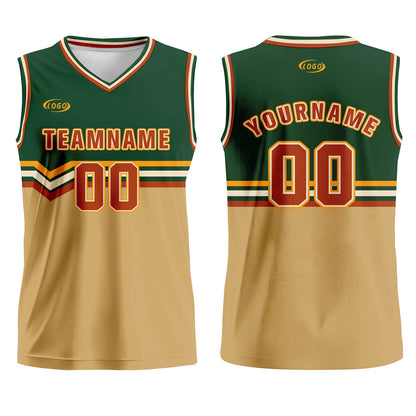Custom Green Light Brown Red Yellow Basketball Jersey Uniform Suit Printed Your Logo Name Number