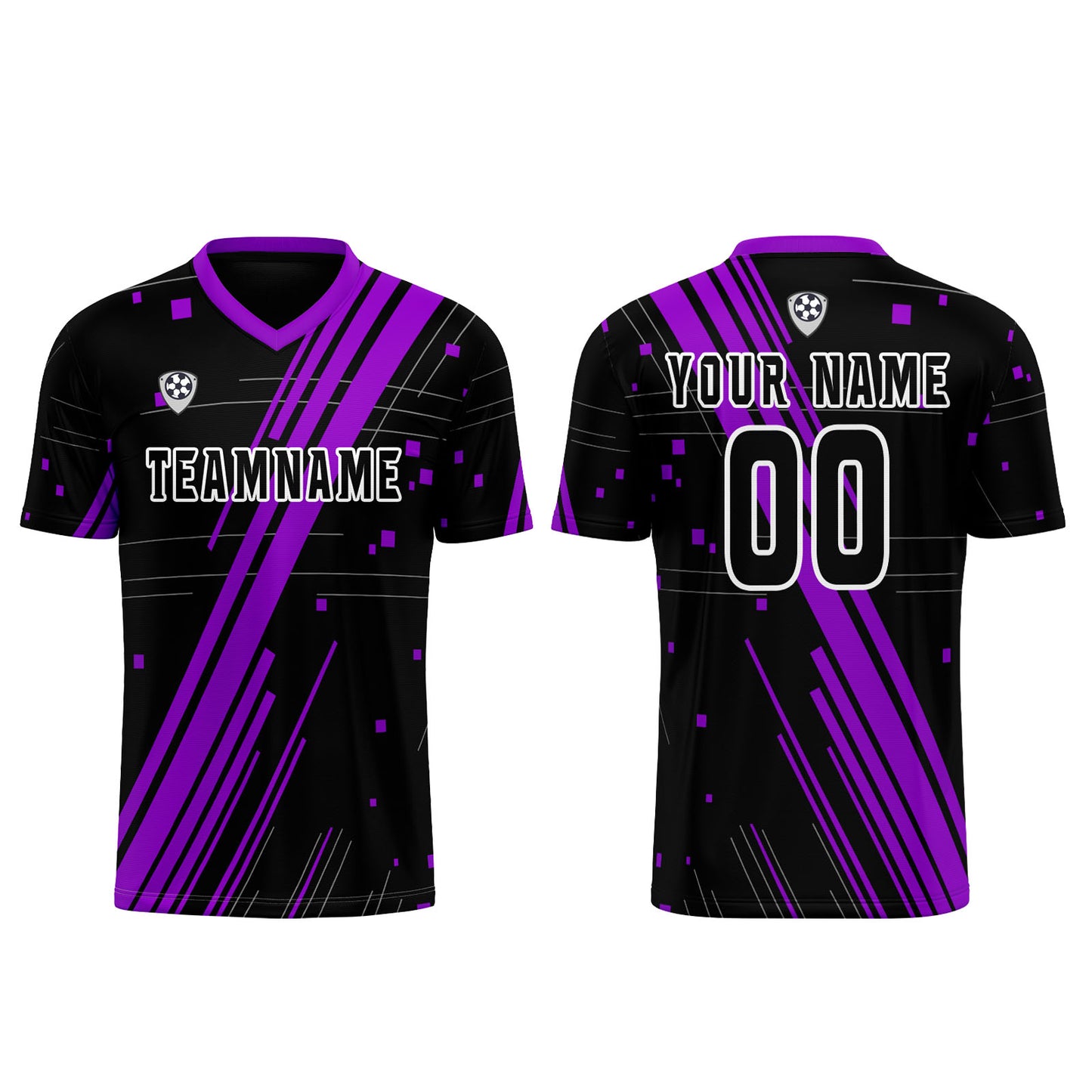 Custom Black Purple Uniform Jersey Kids Adults Personalized Set Jersey Shirt