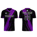 Custom Black Purple Uniform Jersey Kids Adults Personalized Set Jersey Shirt