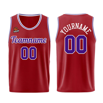 Custom Burgundy Purple Basketball Jersey for Men Women Adult Youth Stitched Name Number Logo