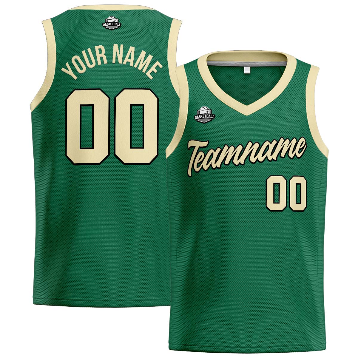 Custom Green Cream Basketball Jersey for Men Women Adult Youth Stitched Name Number Logo
