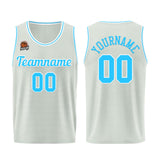 Custom Gray-Light Blue Basketball Jersey for Men Women Adult Youth Stitched Name Number Logo
