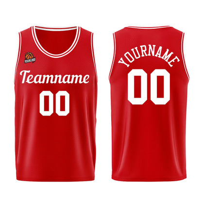 Custom Red White Basketball Jersey for Men Women Adult Youth Stitched Name Number Logo
