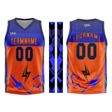 Custom Orange Blue Basketball Jersey Uniform Suit Printed Your Logo Name Number