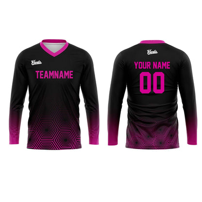 Custom Pink Black Basketball Soccer Football Shooting Long T-Shirt for Adults and Kids