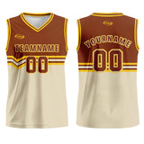 Custom Brown Beige Yellow Basketball Jersey Uniform Suit Printed Your Logo Name Number
