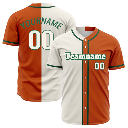 Custom Orange Off White Hip Hop Baseball Jersey Stitched Printed - Personalized Name Number Shirts #BB-0919-0080