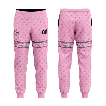 Custom Pink Hoodie Sweatshirt Set for Men Women Youth Tops and Pants Set Tracksuit