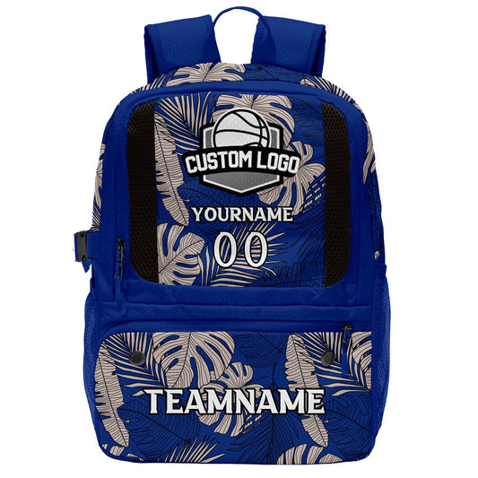 Custom Blue Basketball Soccer Backpack Personalized Player Names - Numbers & Team Logo #150-BP-0914-0008
