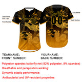 Custom Black Yellow Baseball Jersey Personalized Gradient Team Uniforms Shirt with Name Number