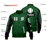 Custom Green Black Letterman Varsity Jacket Personalized Embroidery Printing
