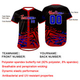 Custom Red Blue Baseball Jersey Personalized Gradient Team Uniforms Shirt with Name Number