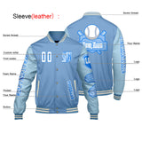 Custom Blue Letterman Varsity Jacket Personalized Embroidery Printing