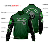 Custom Green Black Letterman Varsity Jacket Personalized Embroidery Printing