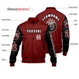 Custom Red Black Letterman Varsity Jacket Personalized Embroidery Printing